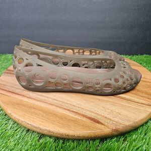 Crocs Adrina III Sandals Womens Size 7 Brown Peep Toe Jelly Cutout Shoes